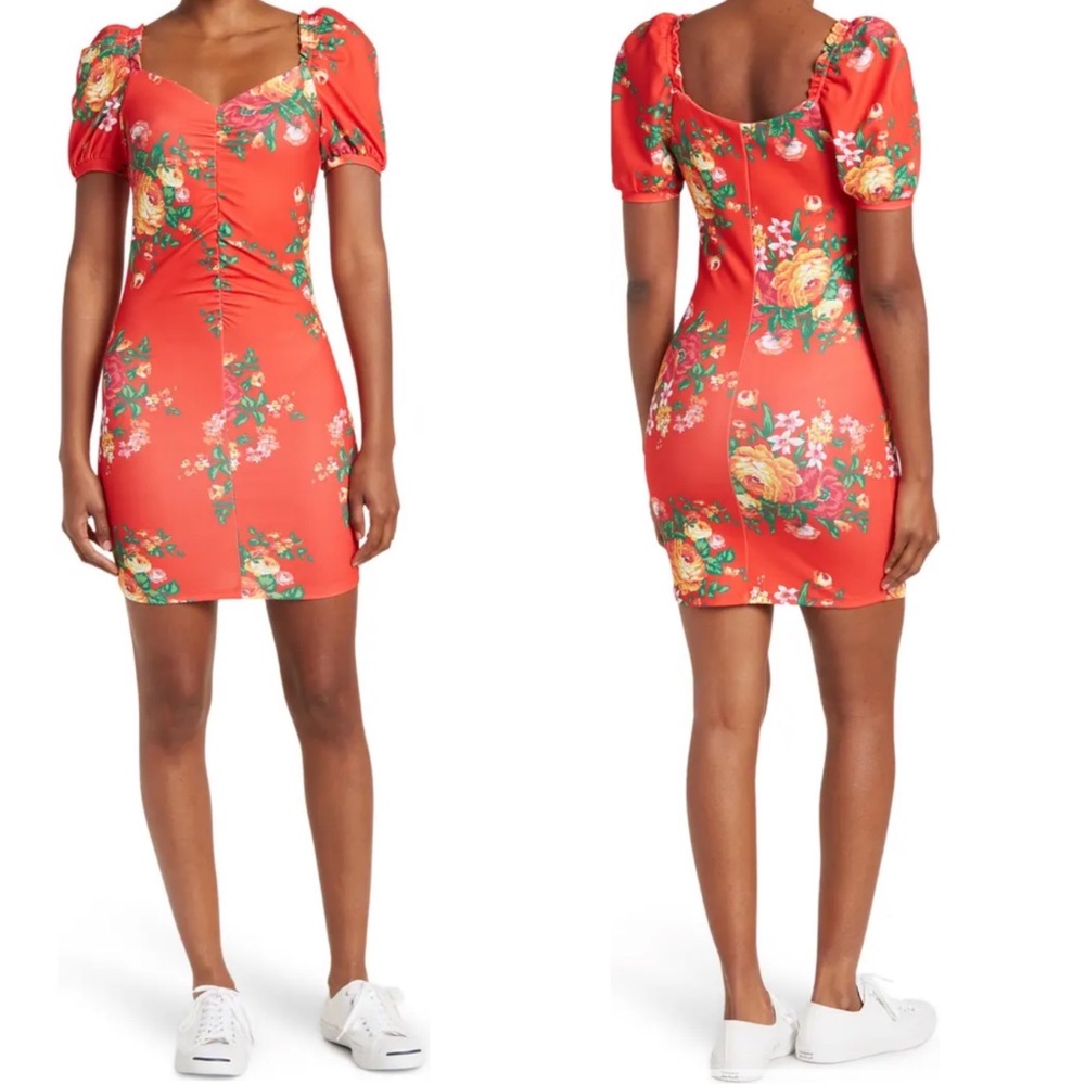 Betsey Johnson Cabbage Rose Printed Dress Size XS